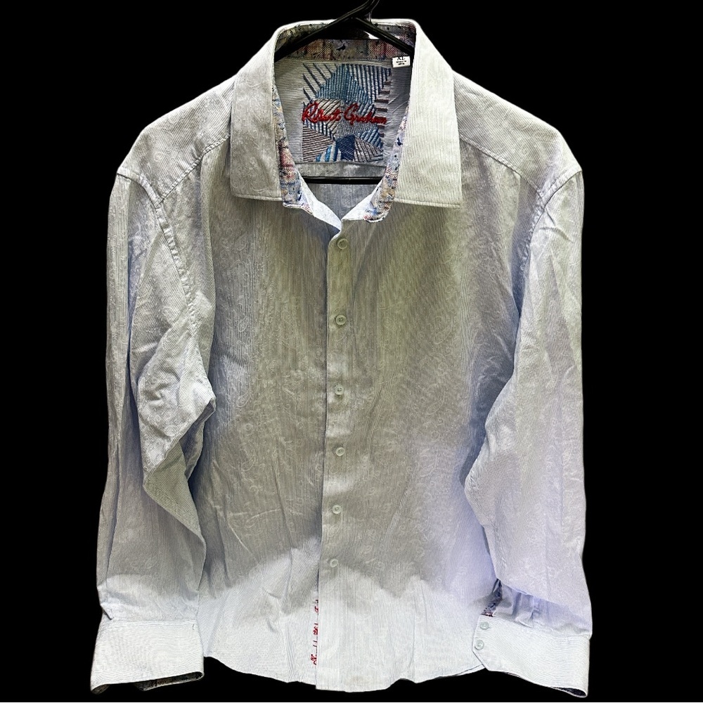 Robert Graham White Casual Button Down Shirt size XL